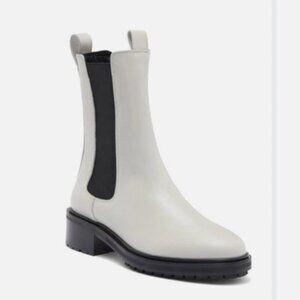 AEYDE Jack Light Gray Chalk Leather Chelsea boots Size 39/8.5 New $545